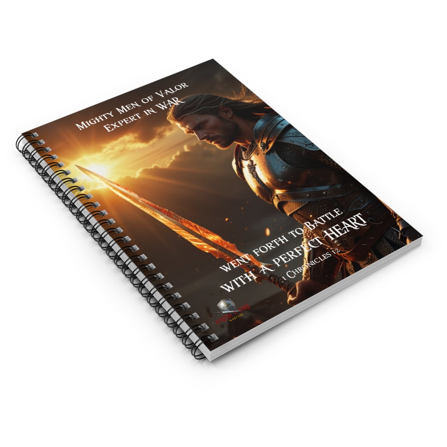 "Mighty Men of Valor" 1 Chronicles 12 Warfare Spiral Notebook - Ruled Line