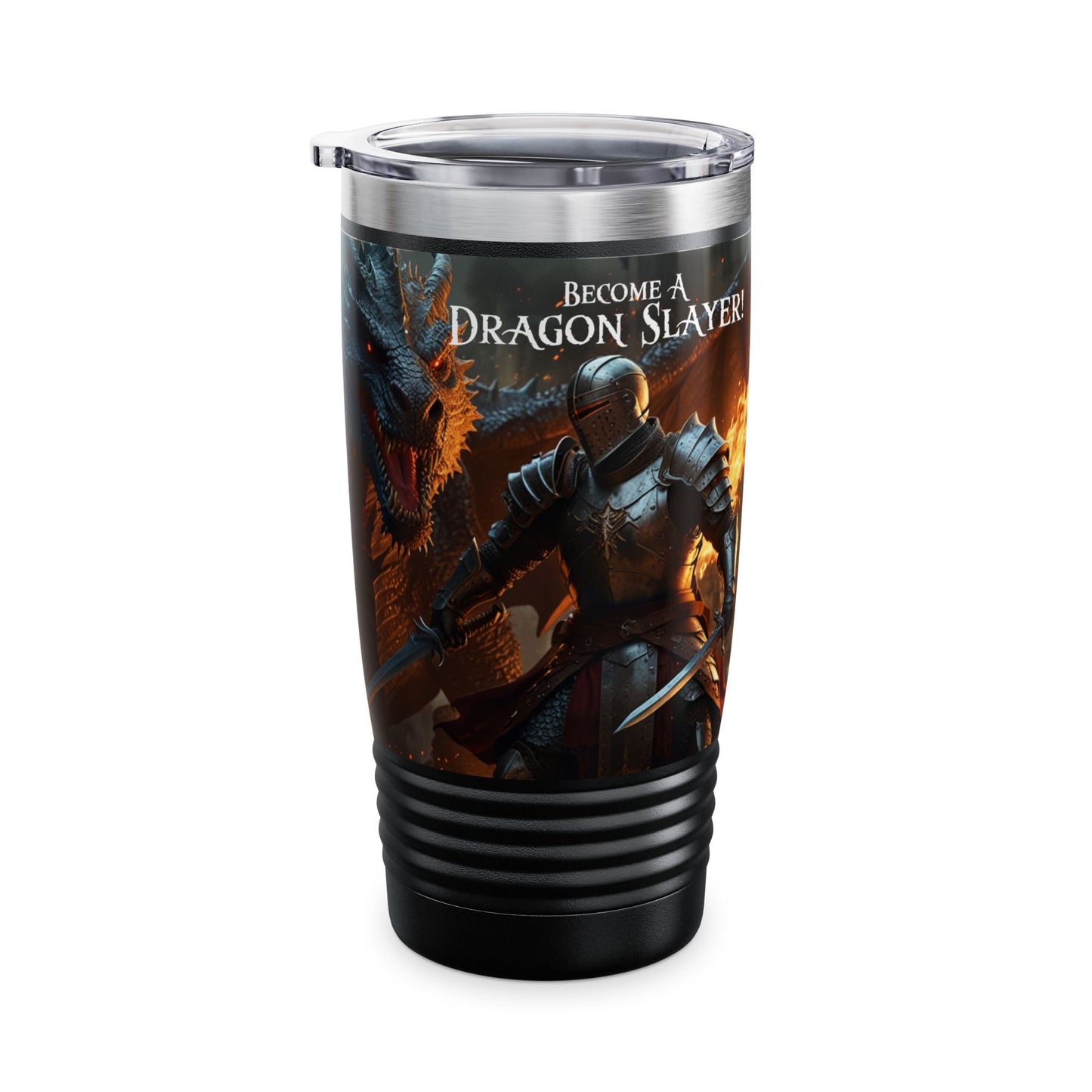 "Become a Dragon Slayer" Revelation 12:17 Ringneck Tumbler, 20oz