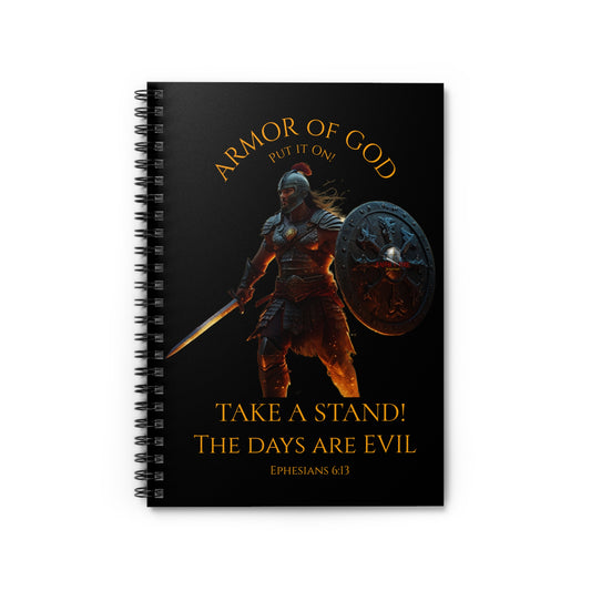 "Armor of GOD" Ephesians 6 Spiritual Warfare Spiral Notebook - Ruled Line