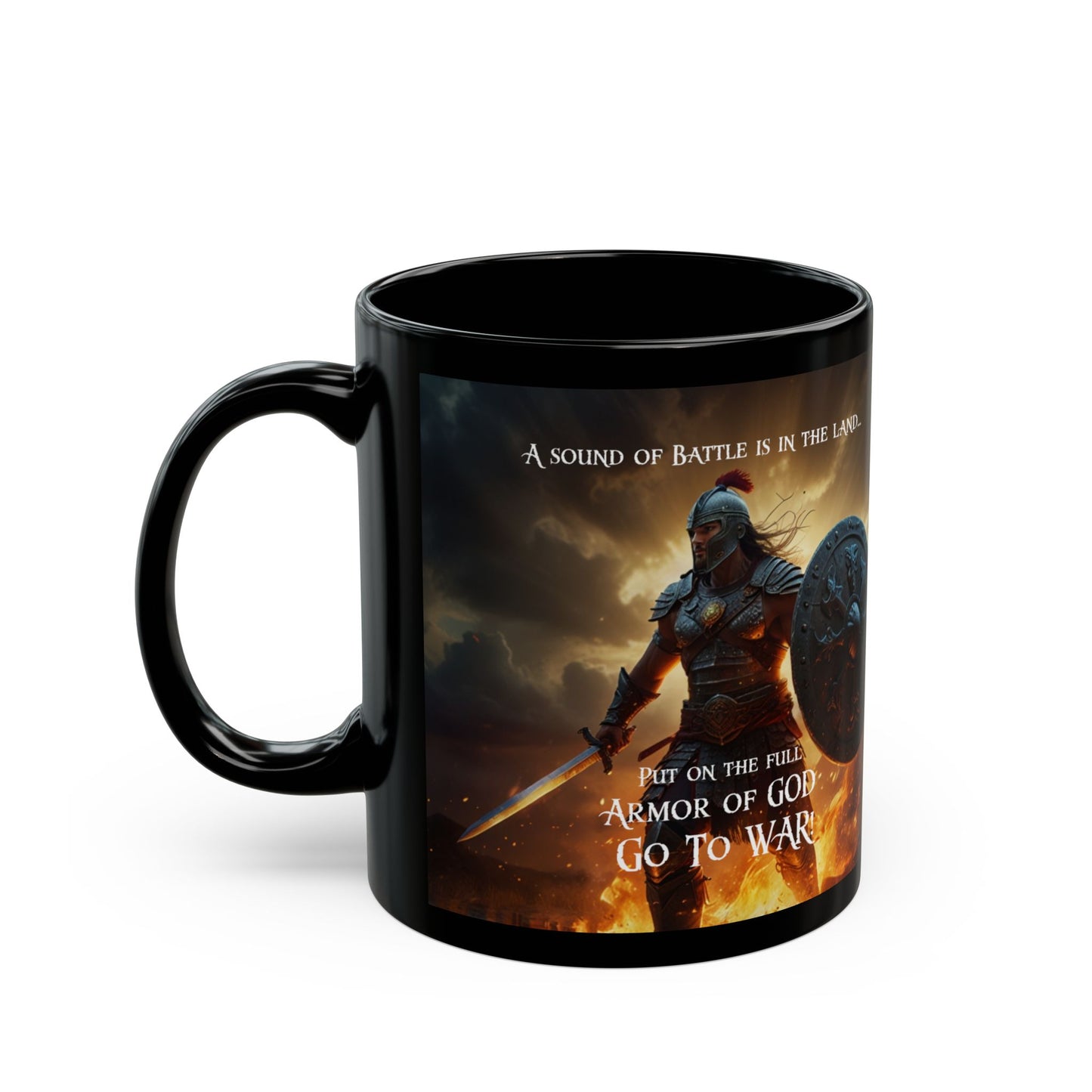 "Armor of God" Ephesians 6:13 Black Ceramic Mug