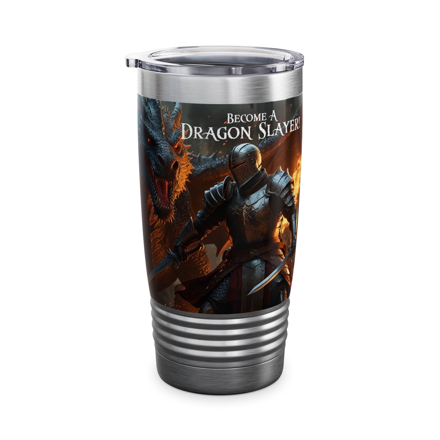 "Become a Dragon Slayer" Revelation 12:17 Ringneck Tumbler, 20oz