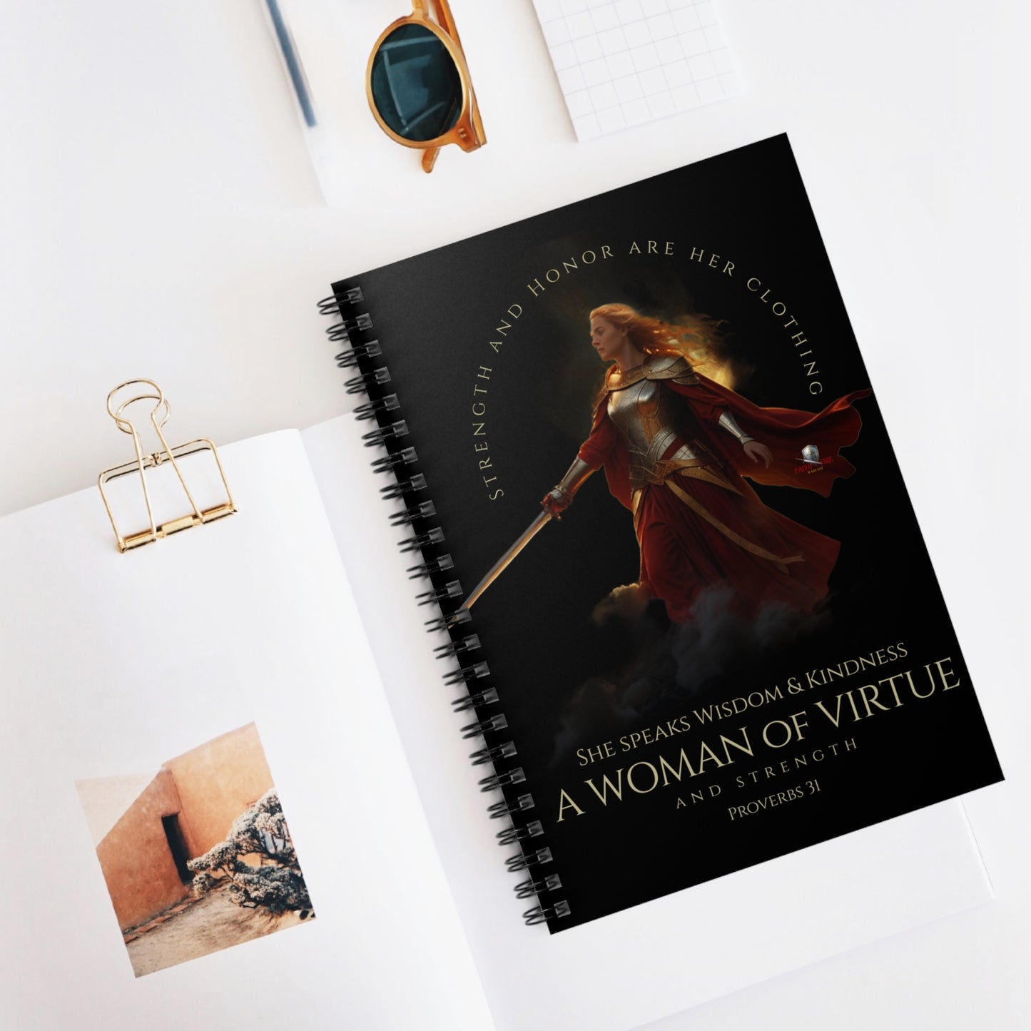 "A Woman of Virtue" Proverbs 31 Warrior Women Spiral Notebook - Ruled Line