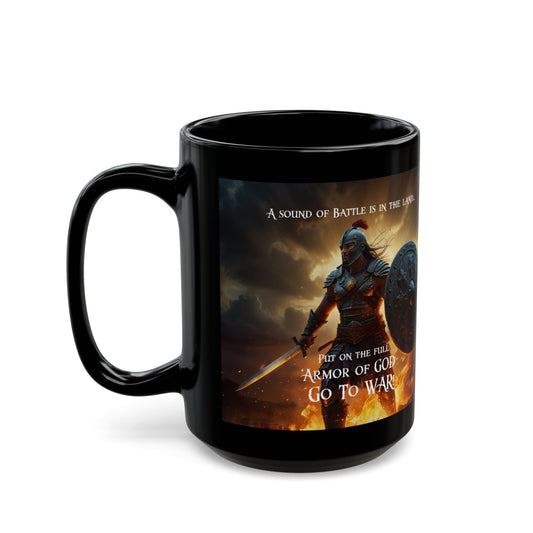 "Armor of God" Ephesians 6:13 Black Ceramic Mug