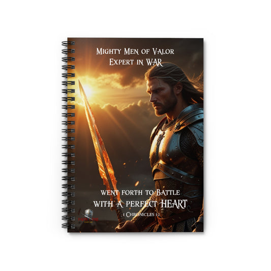 "Mighty Men of Valor" 1 Chronicles 12 Warfare Spiral Notebook - Ruled Line