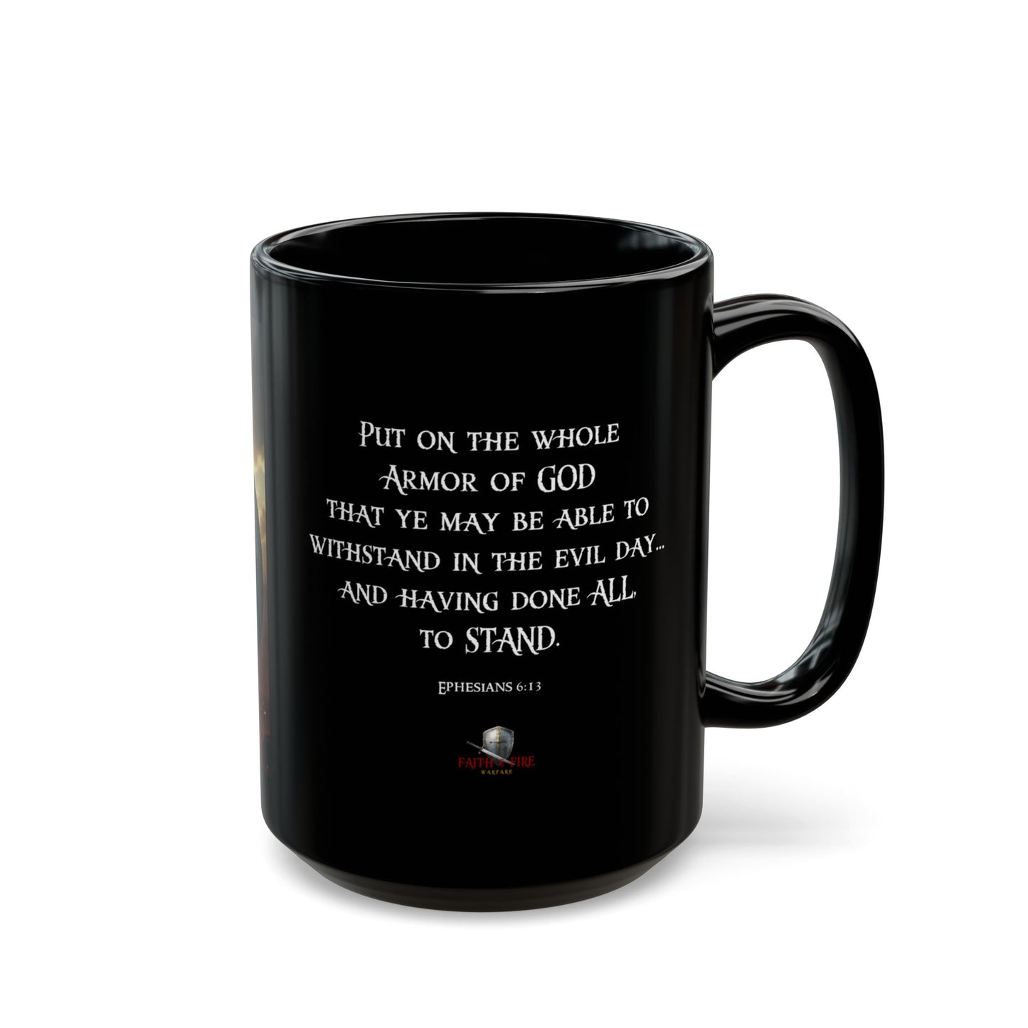 "Armor of God" Ephesians 6:13 Black Ceramic Mug