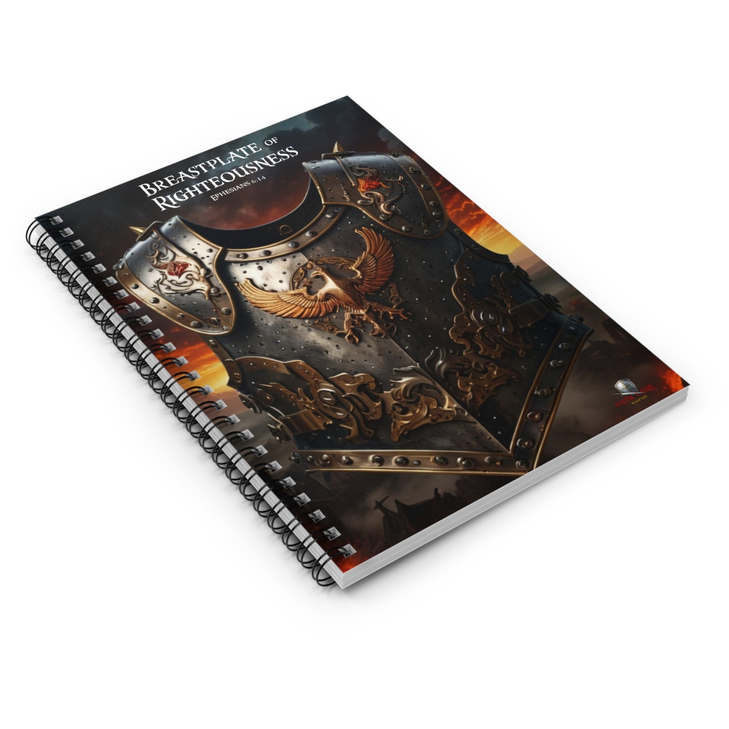 "Breastplate of Righteousness" Ephesians 6:14 Armor of God Spiral Notebook - Ruled Line