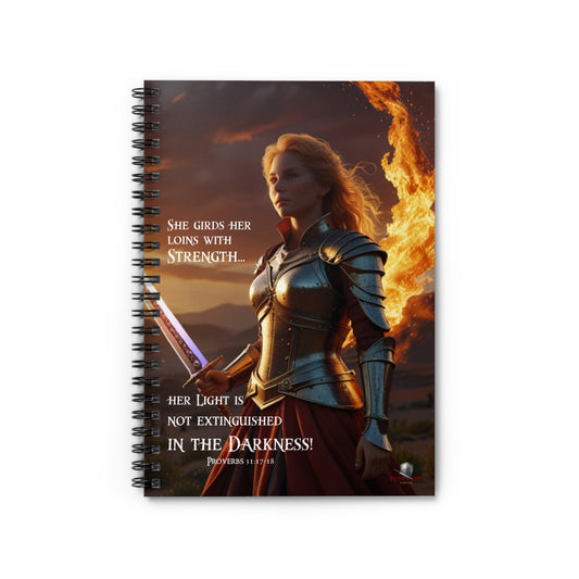 "Proverbs 31 Woman" Faith & Fire Warfare Spiral Notebook - Ruled Line