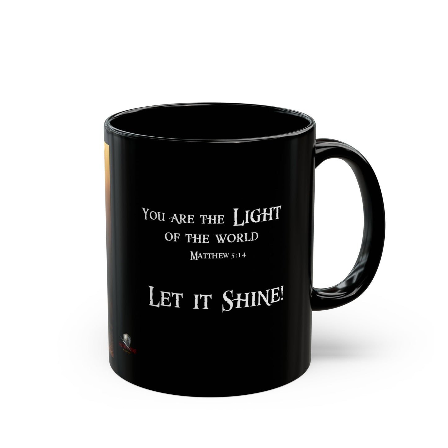 "Light of the World" Matthew 5:14 Black Ceramic Mug