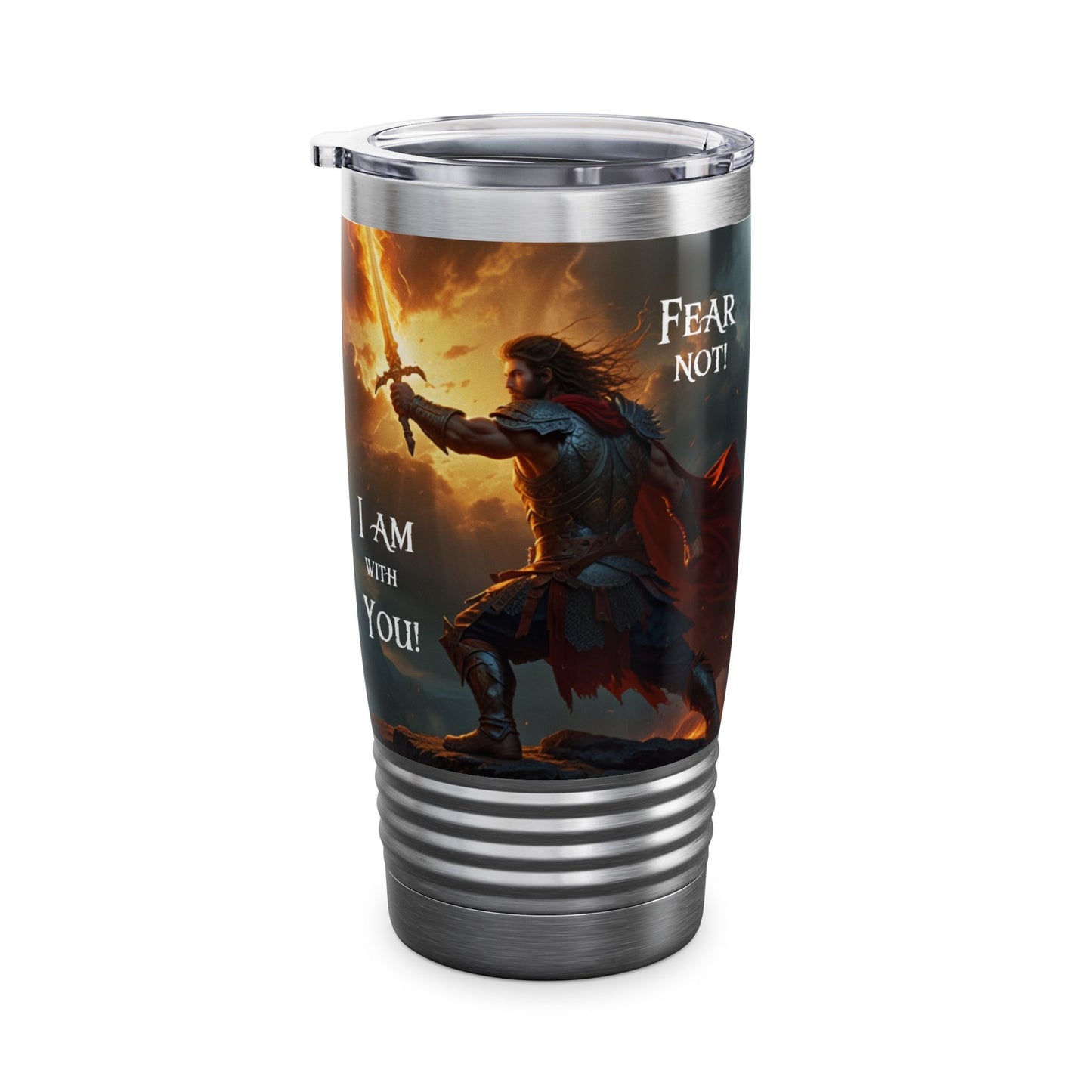 "Fear Not! I Am with You!" Isaiah 41:10 Spiritual Warfare Ringneck Tumbler, 20oz