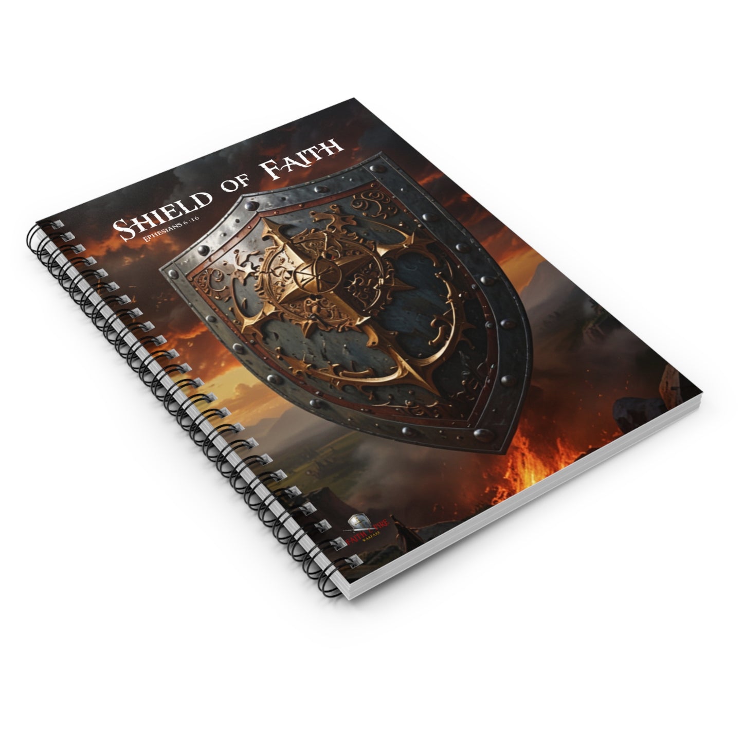 "Shield of Faith" Ephesians 6:16 Spiritual Warfare Armor Spiral Notebook - Ruled Line