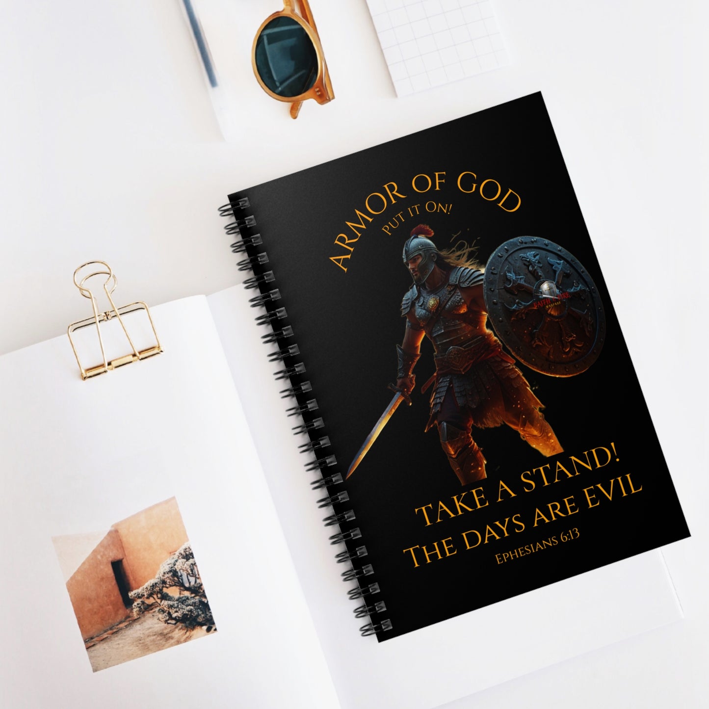 "Armor of GOD" Ephesians 6 Spiritual Warfare Spiral Notebook - Ruled Line