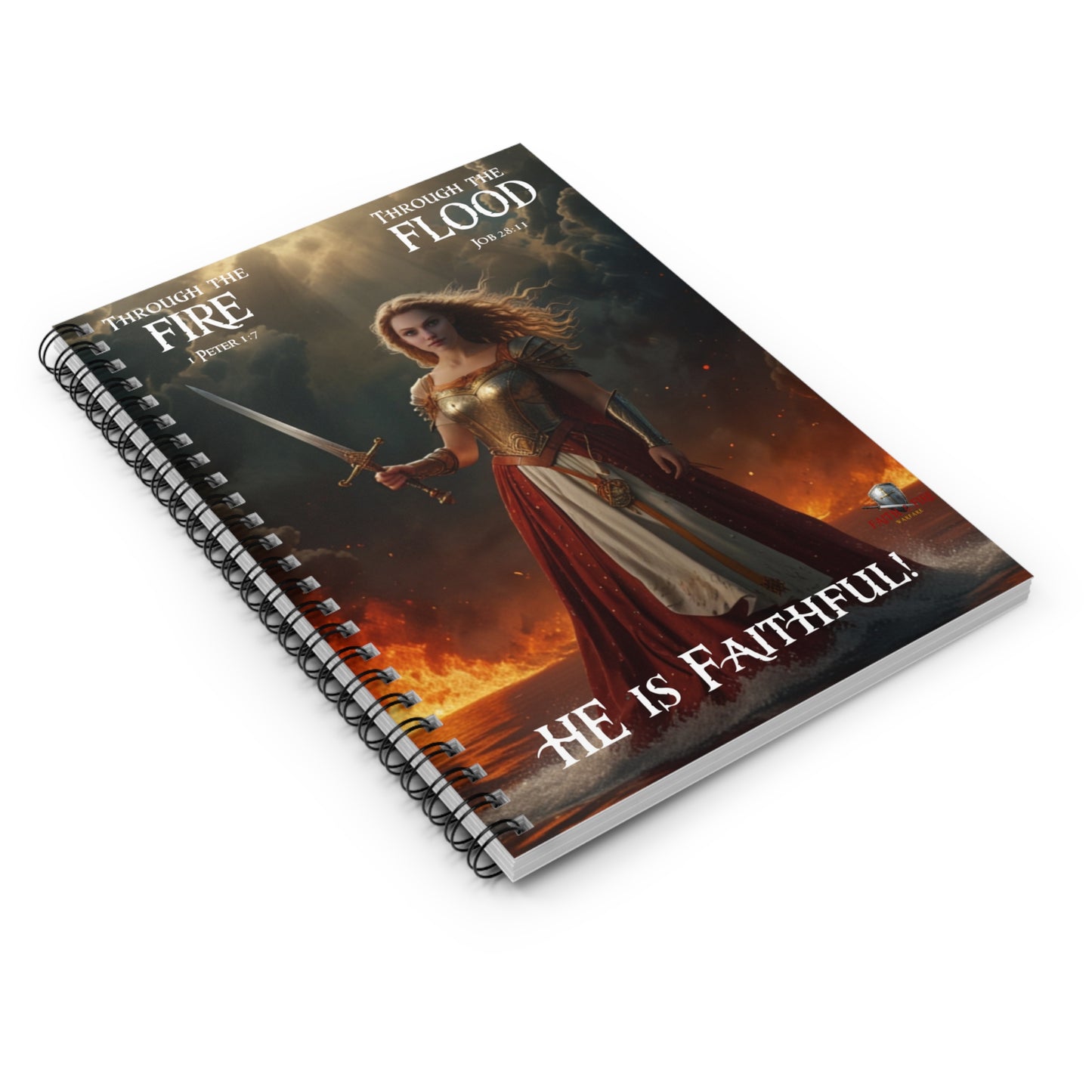 Dynamic Original Design "He is Faithful!" Spiritual Warfare Journal Spiral Notebook - Ruled Line