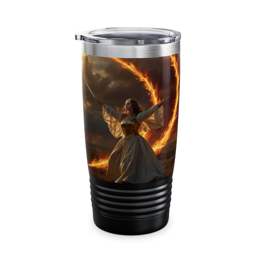 "High Praises of God" Psalm 149 Faith & Fire Warfare Ringneck Tumbler, 20oz