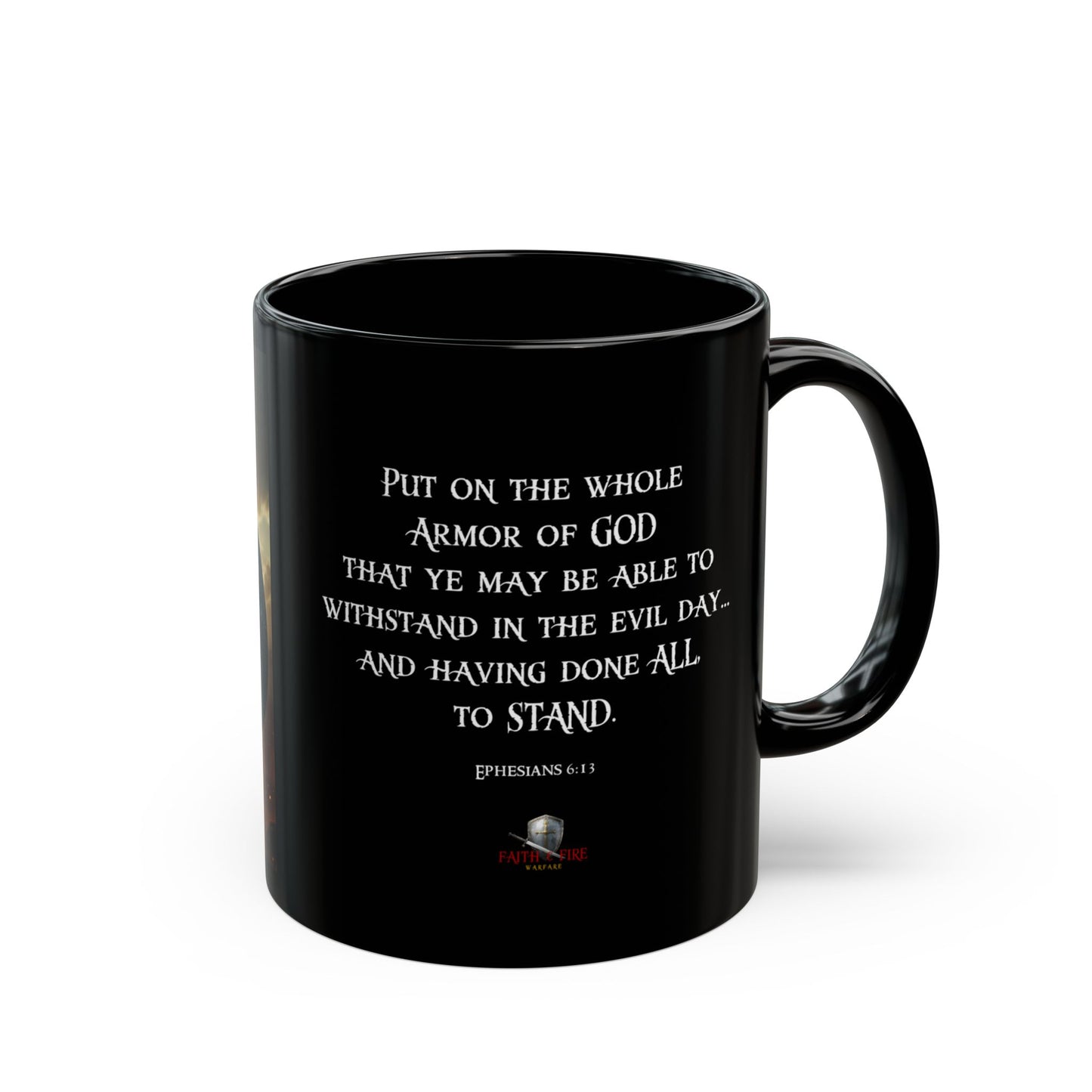 "Armor of God" Ephesians 6:13 Black Ceramic Mug