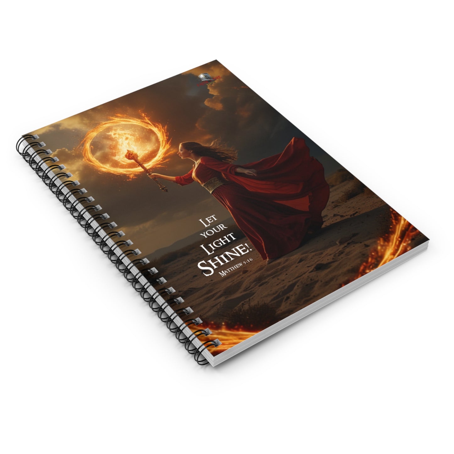 "Let Your Light Shine" Matthew 5:16 Spiritual Warfare Journal Spiral Notebook - Ruled Line