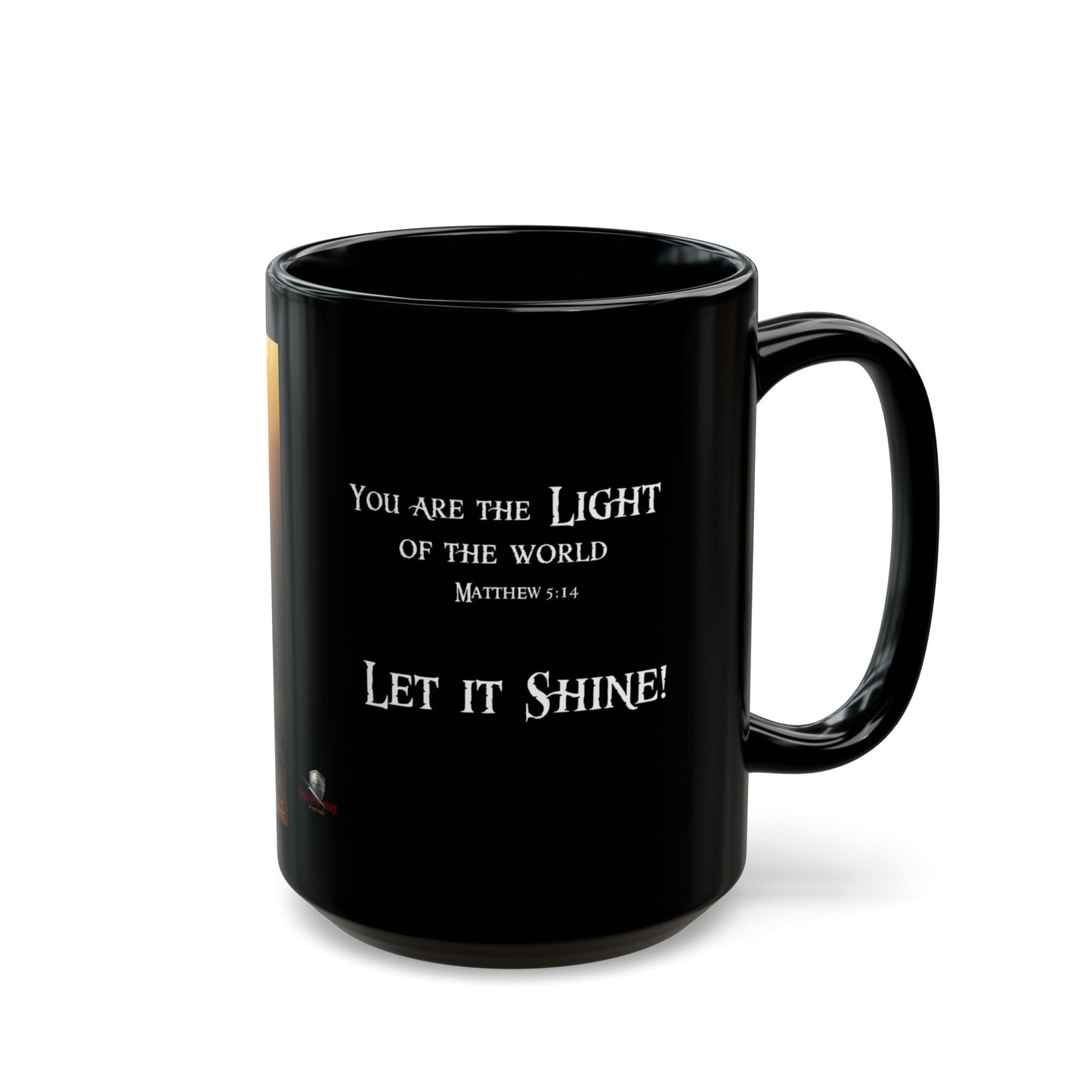 "Light of the World" Matthew 5:14 Black Ceramic Mug