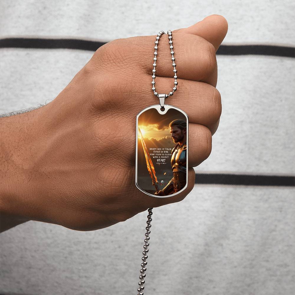 "Mighty Men of Valor" 1 Chronicles 12 Spiritual Warfare Dog Tag Necklace