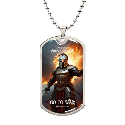 "Armor of God" Ephesians 6:13 Spiritual Warfare Dog Tag Necklace