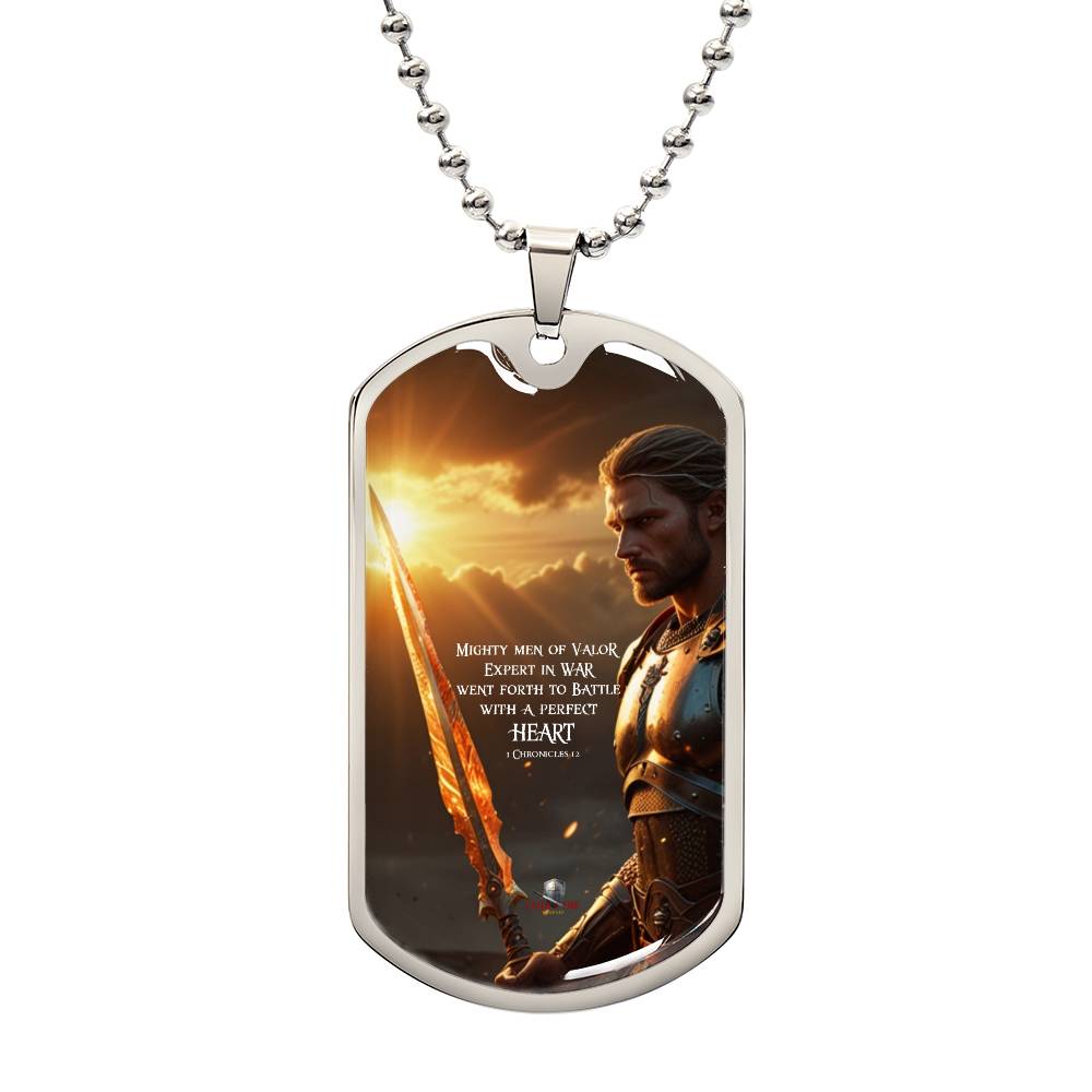 "Mighty Men of Valor" 1 Chronicles 12 Spiritual Warfare Dog Tag Necklace