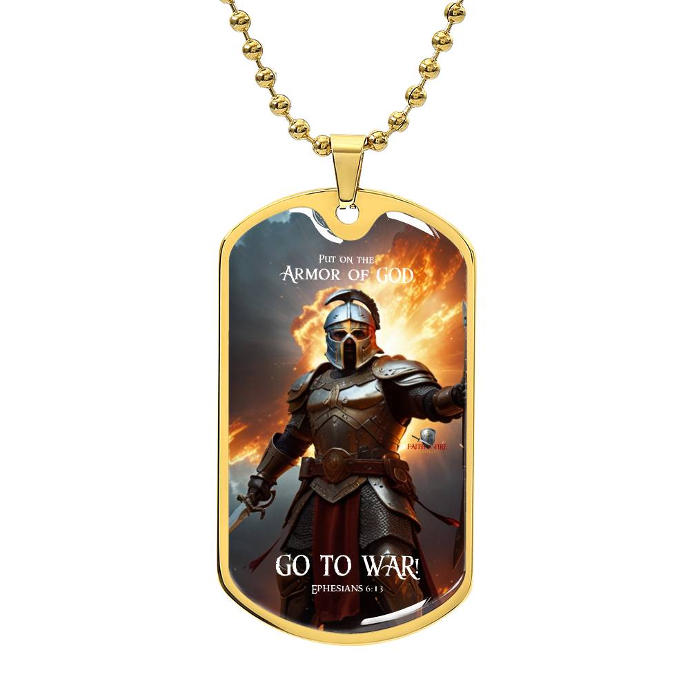 "Armor of God" Ephesians 6:13 Spiritual Warfare Dog Tag Necklace