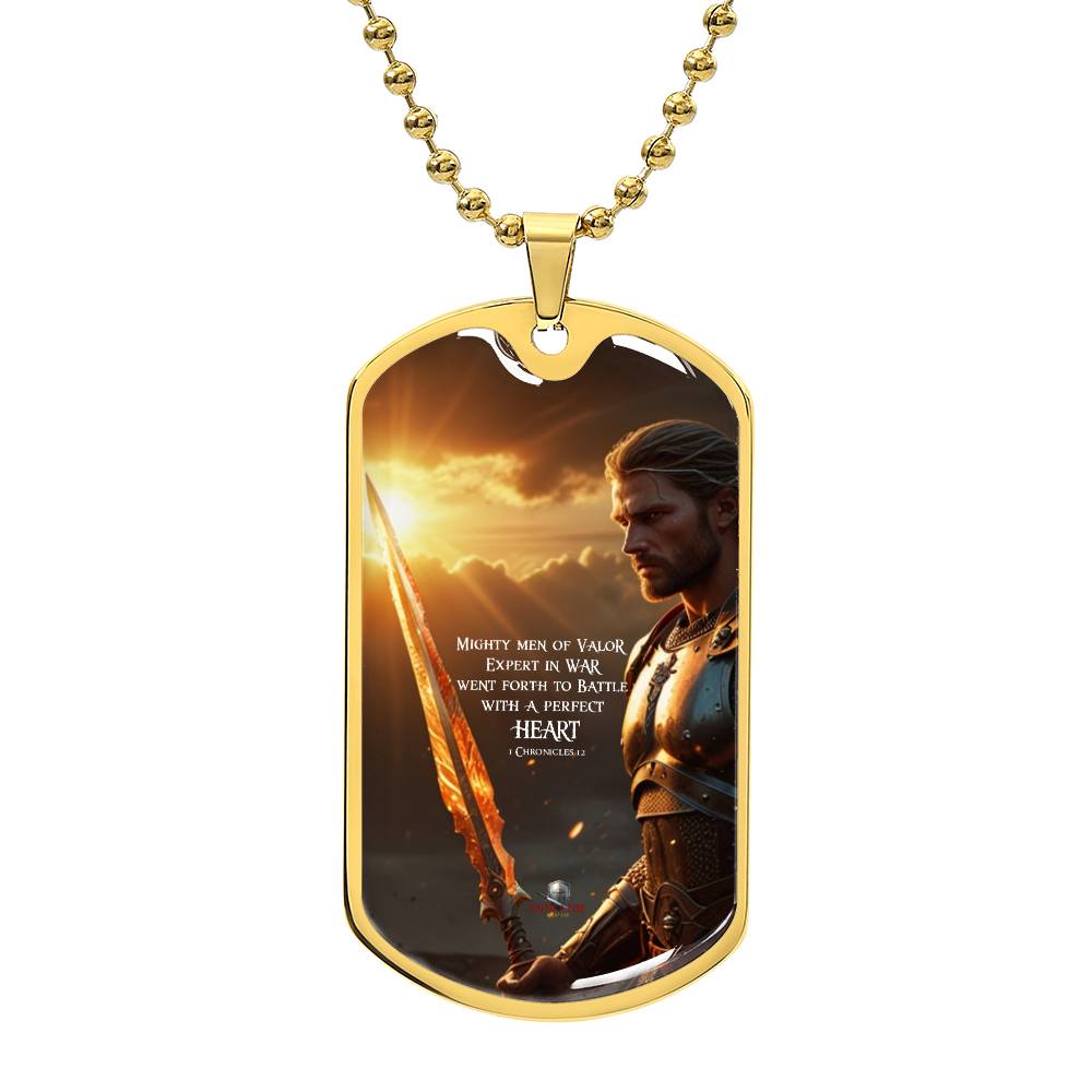 "Mighty Men of Valor" 1 Chronicles 12 Spiritual Warfare Dog Tag Necklace