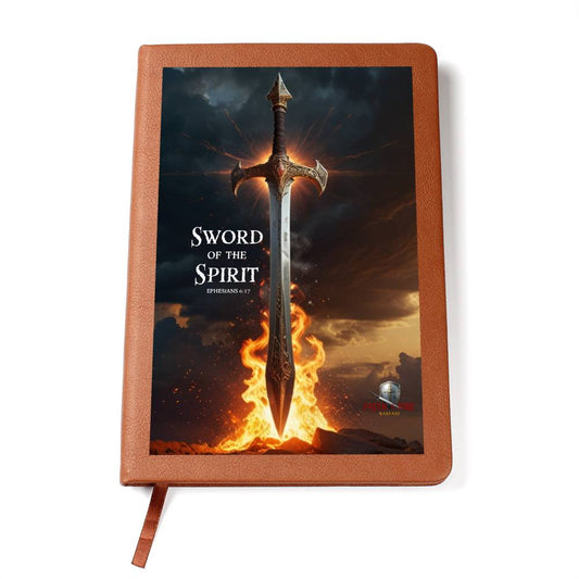 Striking Original Design "Sword of the Spirit" Ephesians 6:17 Leather  Cover Spiritual Warfare Journal